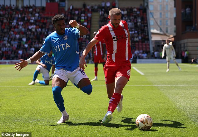 Barry felt some discomfort in the first half of the first leg of the League One play-off encounter