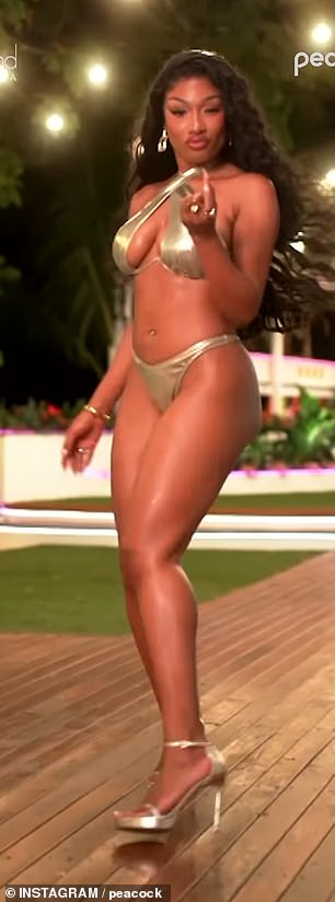 In a clip from her appearance posted to Instagram on Thursday, Megan boasted, 'I'm finna shake the table. Love Island is not ready for this type of bombshell'