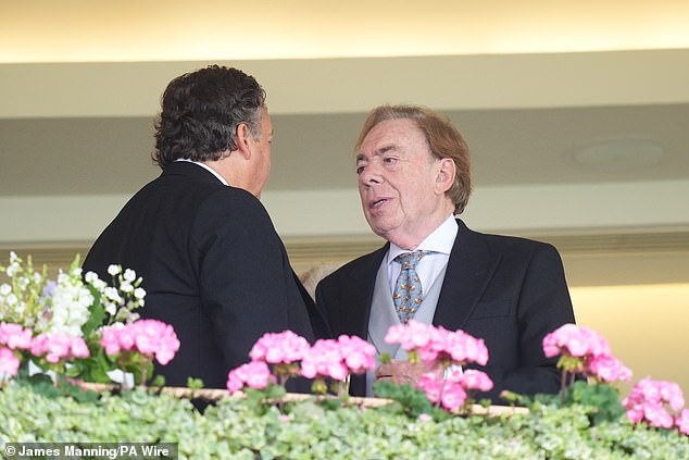 Sir Lloyd Webber was later spotted in the royal box chatting with a friend
