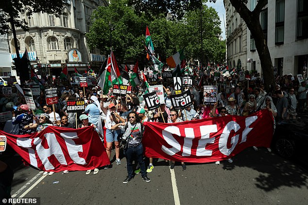 The protest is one of several demonstrations taking place in central London this weekend