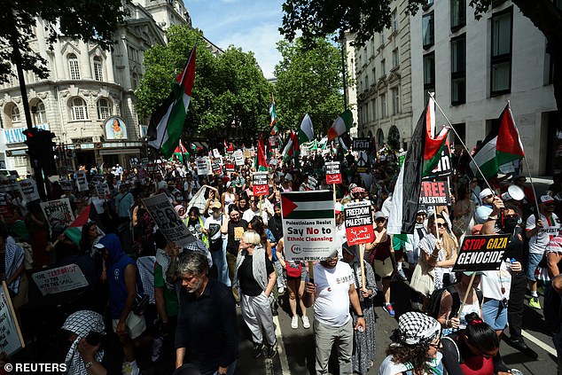 The march, which began around midday in Russell Square, is moving through Aldwych and the Strand before concluding with a rally and speeches in Whitehall.