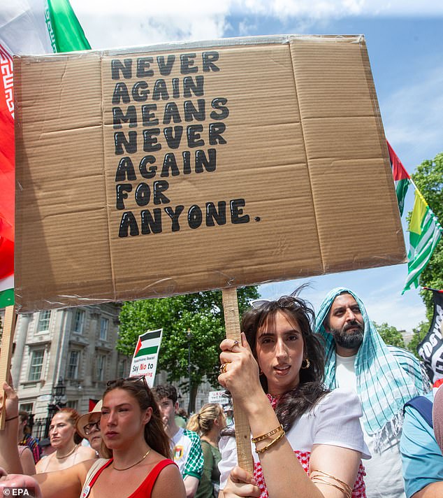 More protestors at the demonstration in central London
