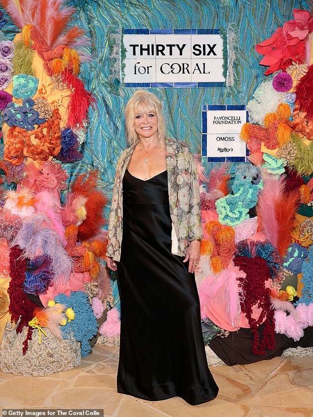 Jo Wood, 70, looked typically glamorous as she stepped out for an event in Nice, France, on Friday