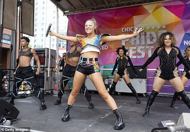 JoJo Siwa's concert at Pride in Chicago on Saturday has been cancelled;  Pictured in Chicago in June 2024