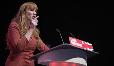 Deputy Prime Minister Angela Rayner delviers a speech at Labour Party Conference in 2022