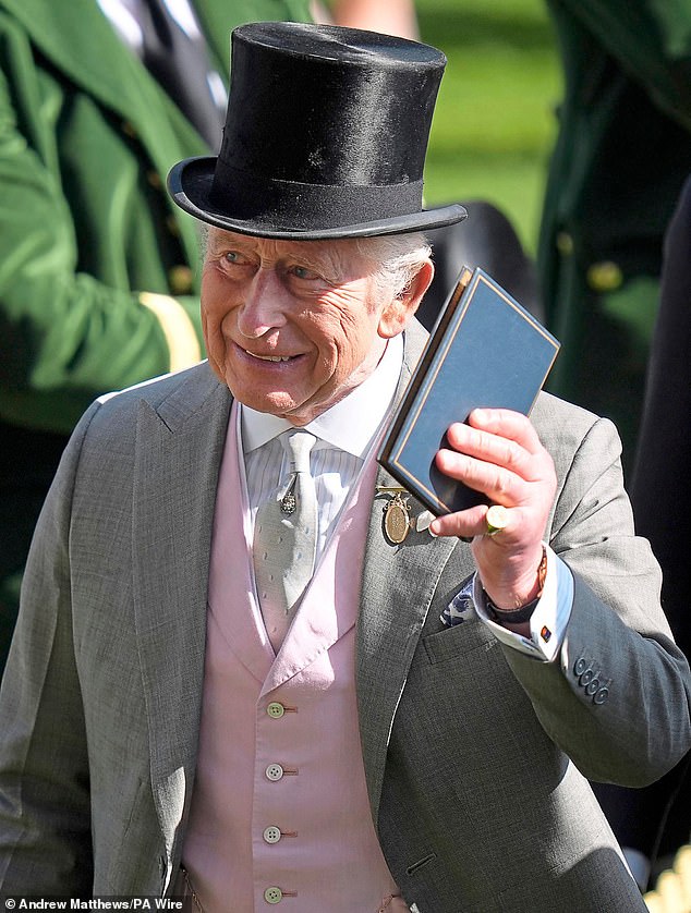 King Charles III wearing a new signet ring for the first time in more than 50 years on day four of Royal Ascot