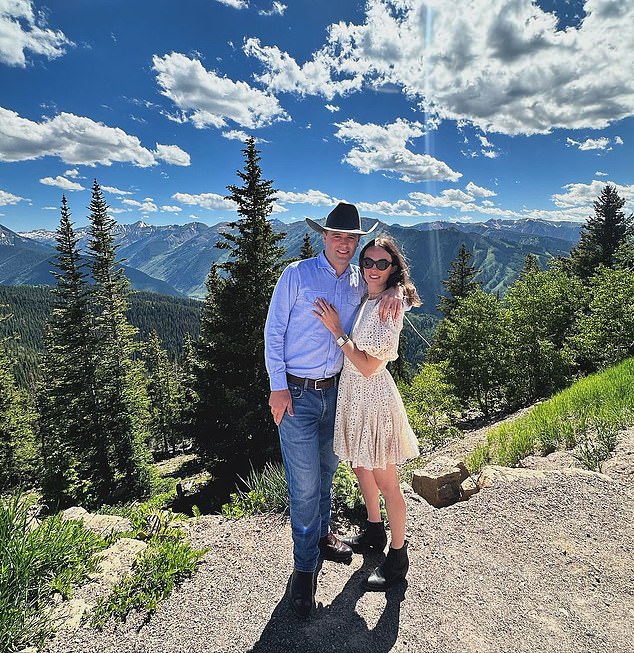 Engagement photo: The couple pictured last year after they announced they were to be wed