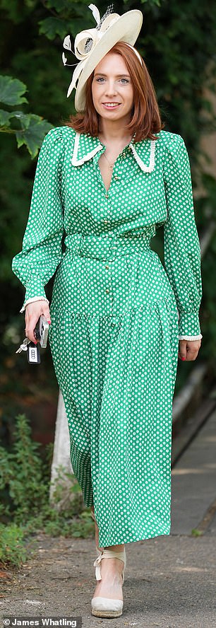 Both of the women who opted for green frocks also opted for espadrilles and cream fascinators