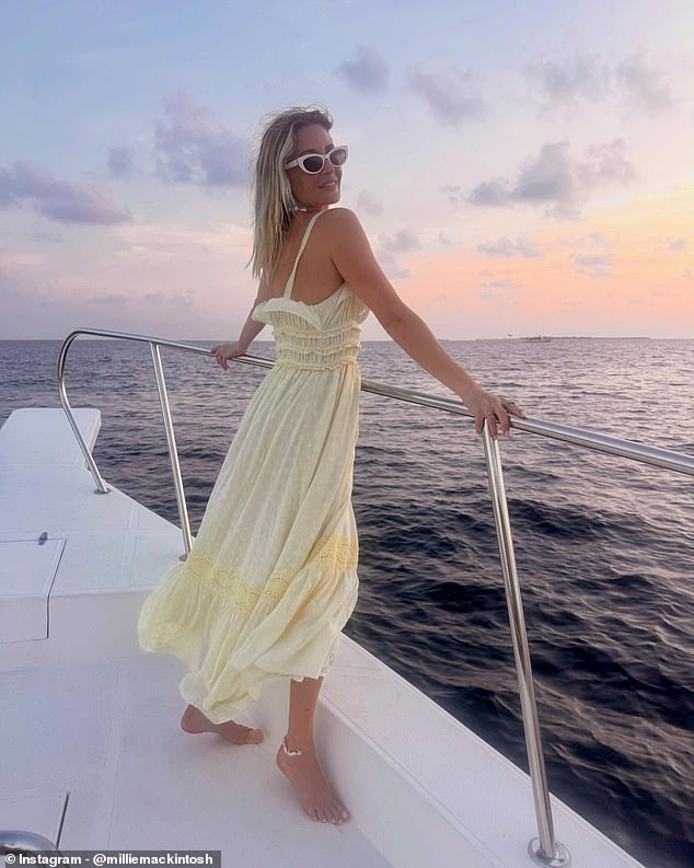 Millie Mackintosh has recalled an embarrassing moment she decided to go skinny dipping, unaware she was swimming amongst sharks