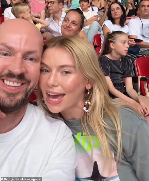 James Watt has shared an emotional dedication to his wife Georgia Toffolo following a family night out with his two daughters at a Dua Lipa concert