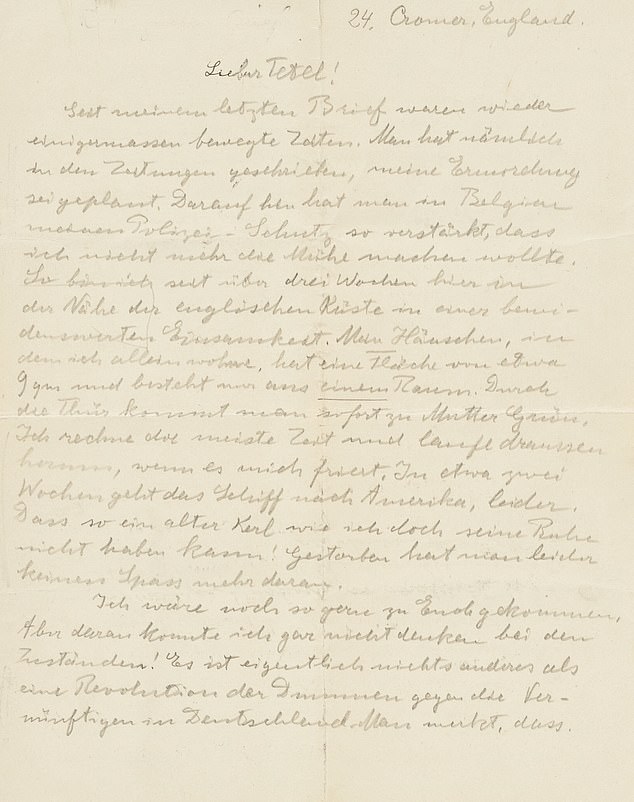 Einstein informed son Eduard that he was enjoying his new surroundings and was spending most of the time doing maths