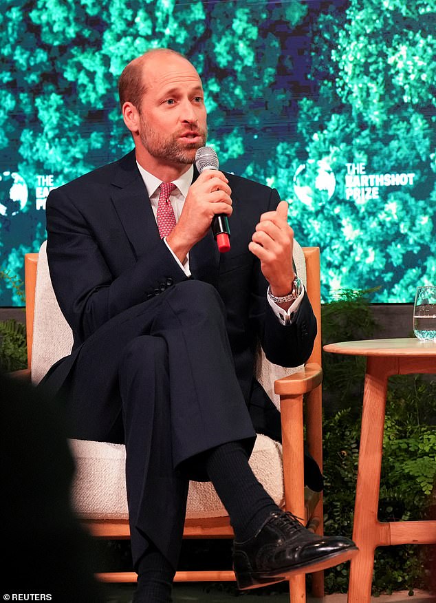Prince William (pictured) called for more united action on the global environmental crisis at the start of London Climate Week