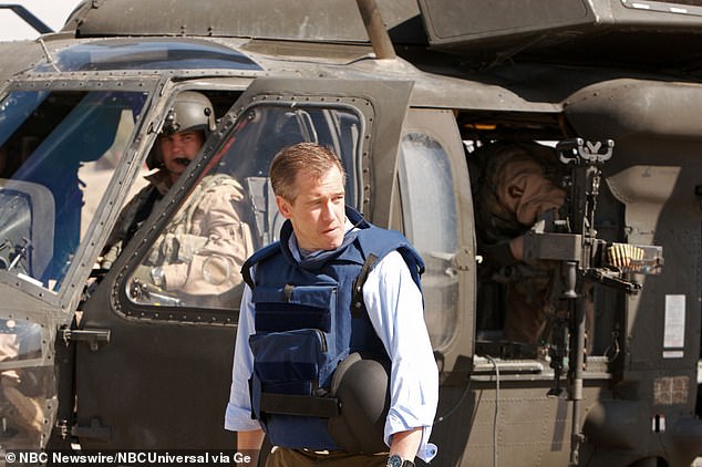 Brian (seen in Baghdad in 2007) famously replaced legendary NBC News anchor Tom Brokaw in 2004 and held the coveted position until 2015 - when he was suspended for falsely claiming that he had been in a helicopter hit by enemy fire during the Iraq War