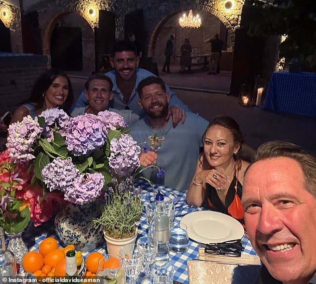 He joined a group to celebrate the Ramsdales in Italy - two years on from their wedding ceremony