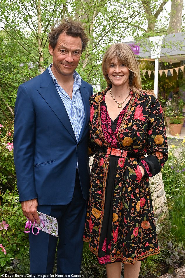 Dominic West, 55, and his wife Catherine Fitzgerald (pictured) are said to be 'regular weekend guests of the Duke and Duchess of Beaufort'