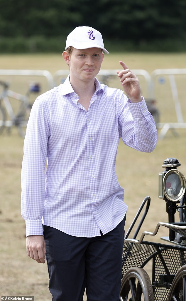 Aboard a carriage, the youngster was seen driving a sleek black horse across the concourse while Felix, dressed casually in a pale blue shirt, walked alongside chatting to his alleged girlfriend