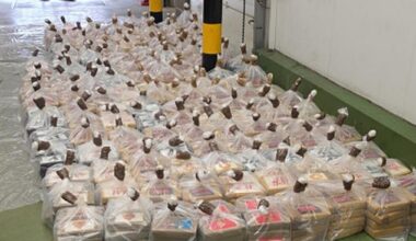 The massive haul was discovered hidden beneath containers on a ship arriving at London Gateway port from Panama