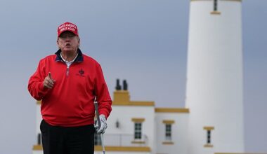 The American President plans to visit his three Scottish golf courses before the end of July