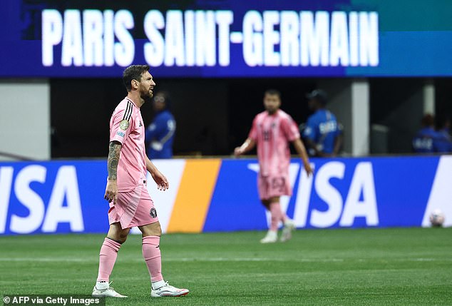Messi saw his current team emphatically beaten by the club he represented from 2021 to 2023