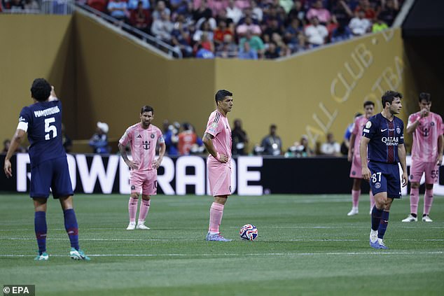 Messi touched the ball 14 times in the first half, including during kick offs after his side had conceded