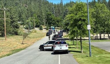 Police officers and firefighters who responded to the scene of a brush fire in Coeur d'Alene, Idaho were shot at on Sunday afternoon