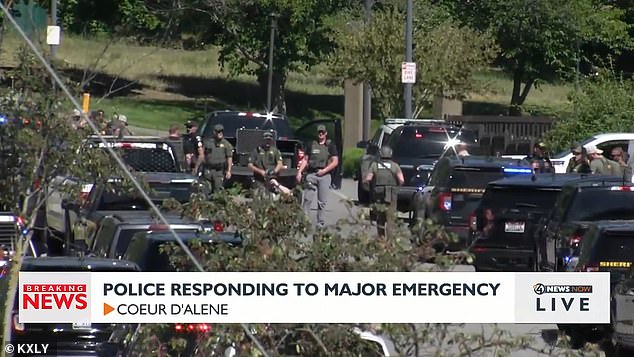 Photos and videos posted online show a large police presence in the surrounding area