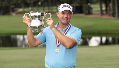 Padraig Harrington triumphed in the US Senior Open for a second time on Sunday evening