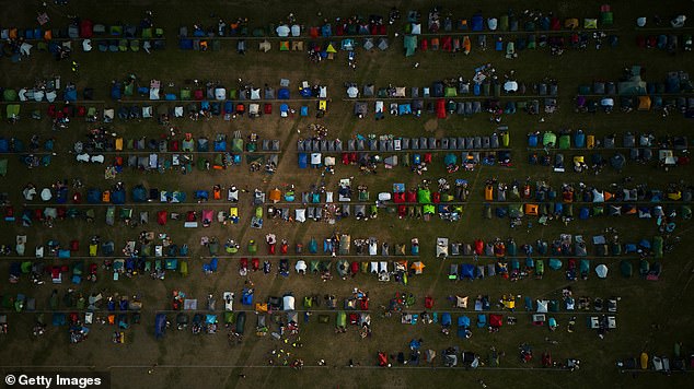 A view of the Wimbledon Queue of tents