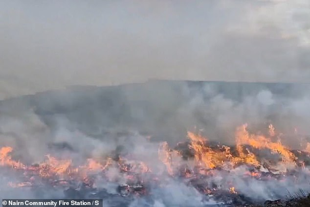 Video and pictures show wildfires that have been blazing across Scotland for three days amid a heatwave