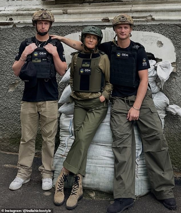 India Hicks travelled to Ukraine with her sons, Amory (pictured left) and Conrad (pictured right), to help contribute to Global Empowerment Mission's humanitarian efforts