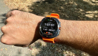 The main run activity data screen on the Samsung Galaxy Watch Ultra