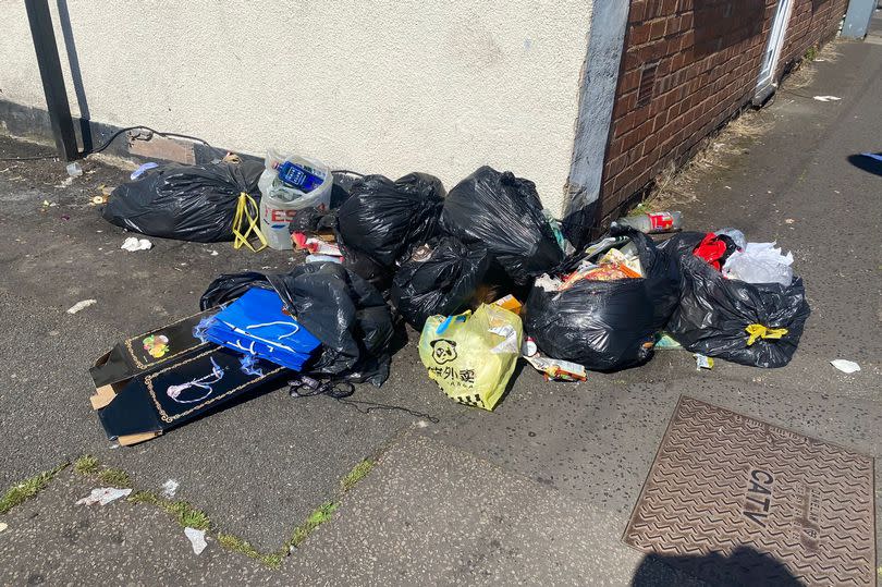 A pile of bin bags in Selly Oak.