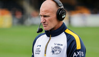 Leeds Rhinos boss Brad Arthur talks to the media
