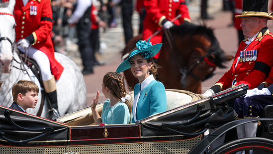 Britain's Catherine, Princess of Wales rides in a carriage, as part of the Trooping the Colour parade to honour Britain's King Charles on his official birthday in London, Britain, June 14, 2025. REUTERS/Toby Melville(REUTERS)