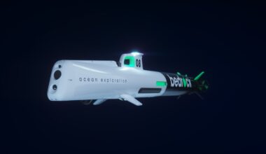 An illustration shows Bedrock Ocean's AUV.