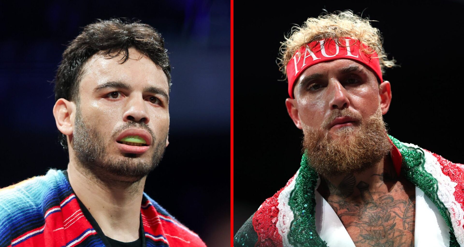 Split image of Julio Cesar Chavez Jr. and Jake Paul ahead of their fight