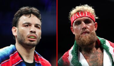 Split image of Julio Cesar Chavez Jr. and Jake Paul ahead of their fight