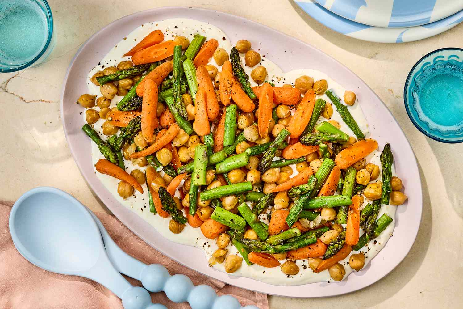 Sheet-Pan Chickpeas & Spring Veggies