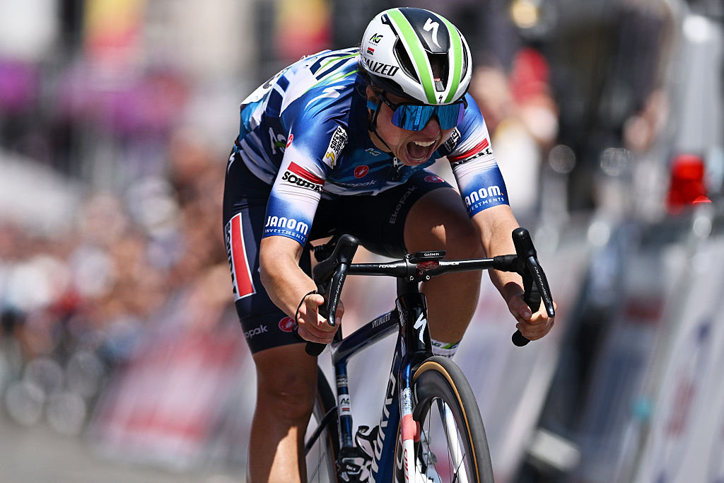 Belgian Road Championships: Justine Ghekiere flies to road race victory with late attack on cobbles
