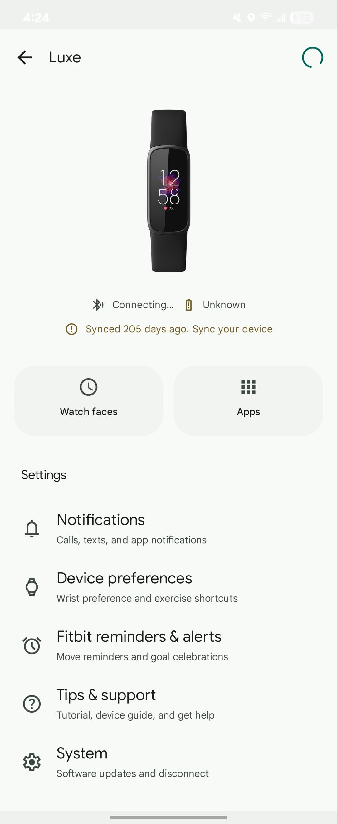 Fitbit device settings redesign