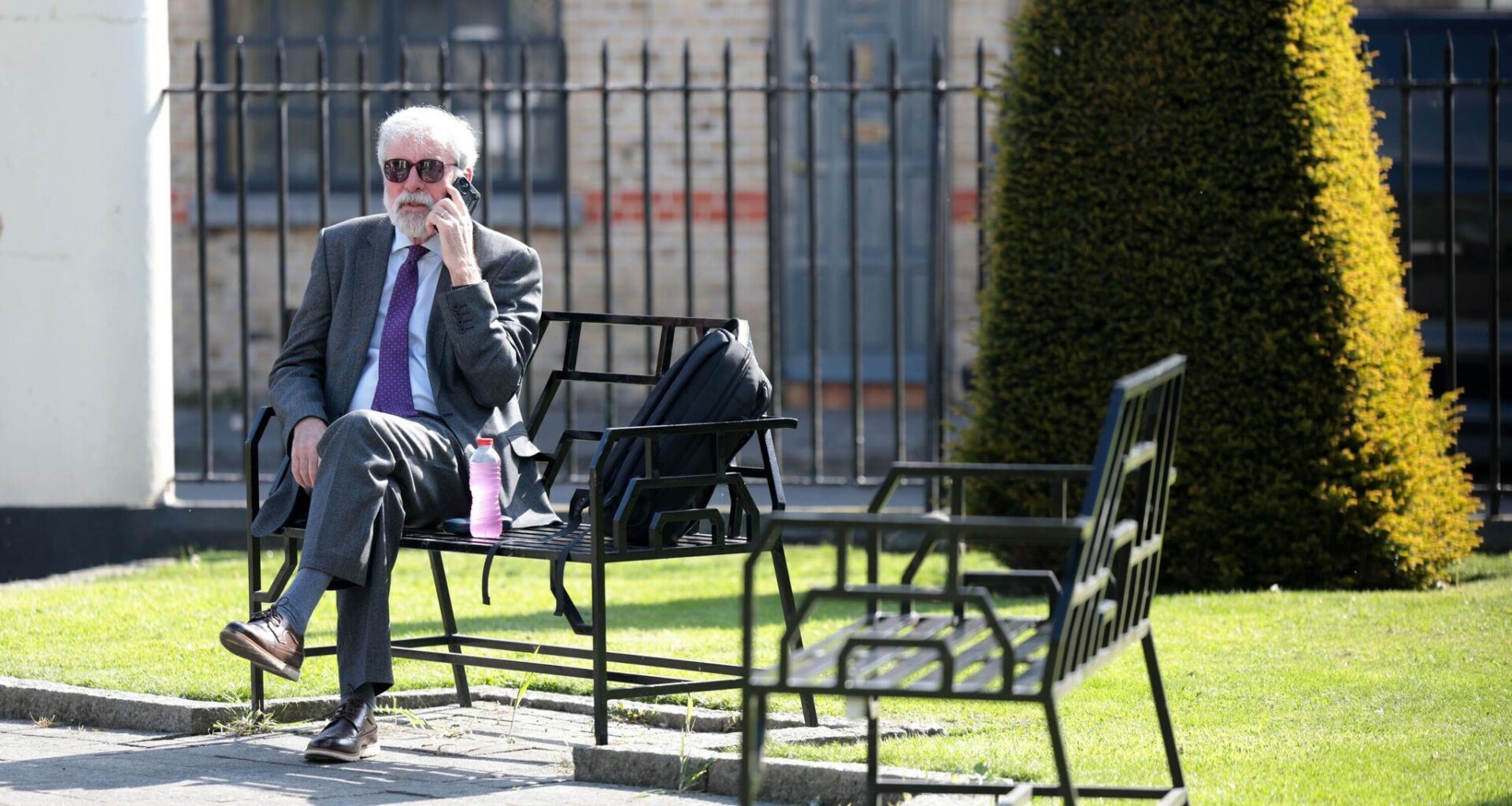 KING'S BENCH: Gerry Adams outside the Four Courts after his dramatic win over BBCNI
