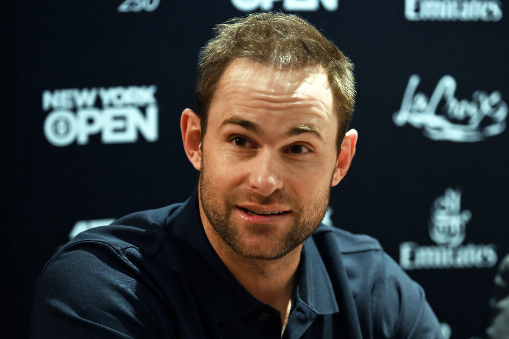 Andy Roddick attends a press conference ahead of the 2019 New York Open