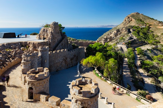 A fortified building in the mountains of Cartagena, Murcia, Spain