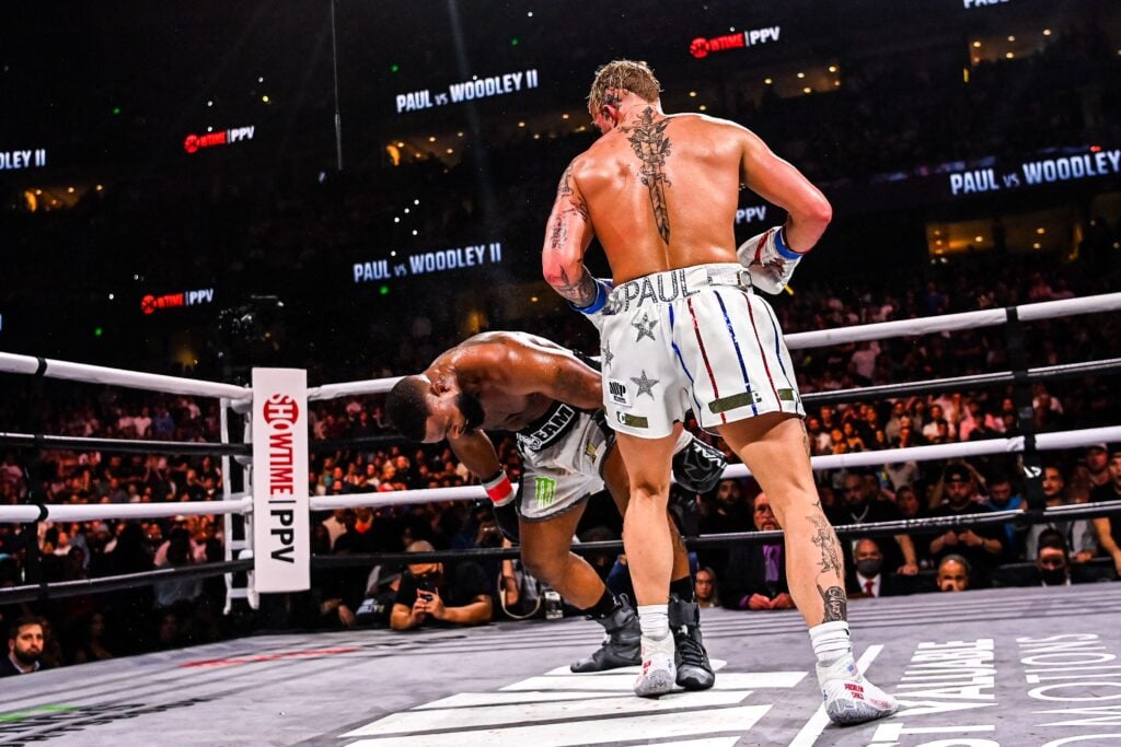 Jake Paul knocked out Tyron Woodley to win their rematch