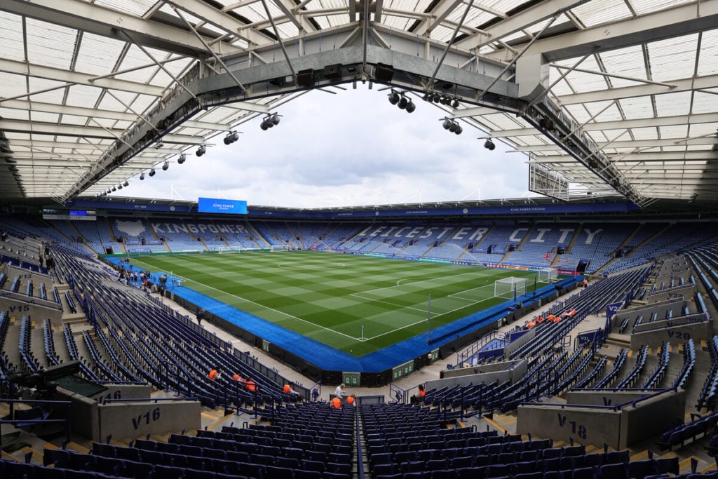 A general view of the King Power Stadium ahead of kickoff during the Premier League match between Leicester City and West Ham United at the King Po...