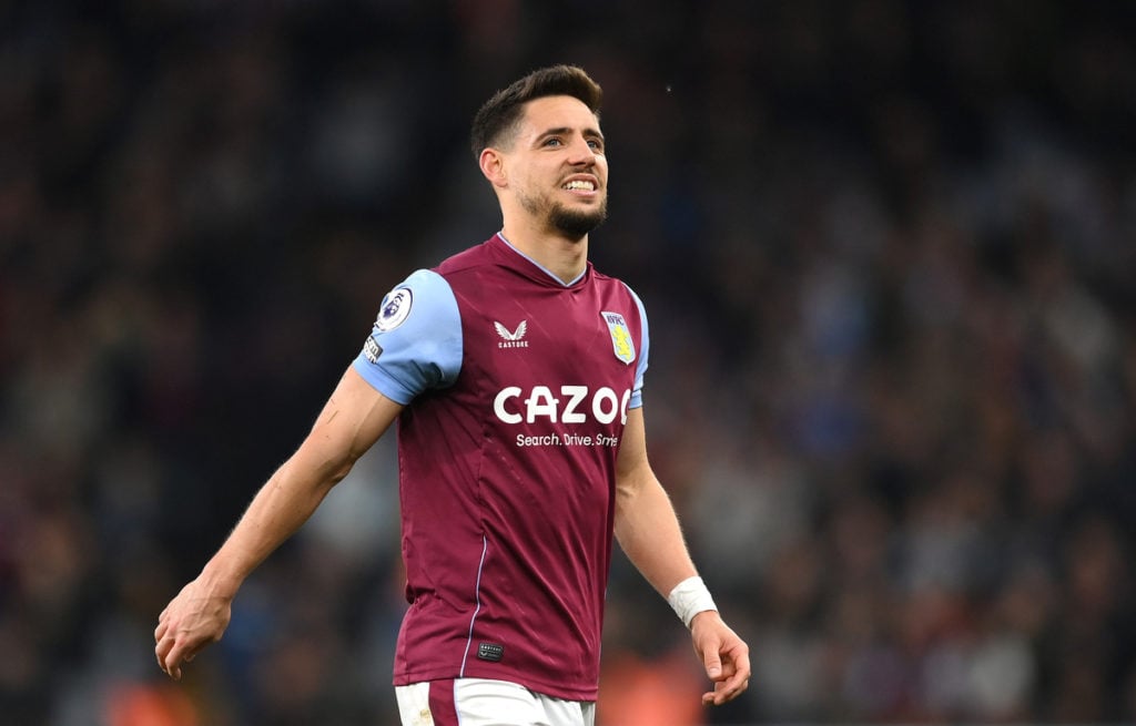 Alex Moreno of Aston Villa  during the Premier League match between Aston Villa and Fulham FC at Villa Park on April 25, 2023 in Birmingham, England.