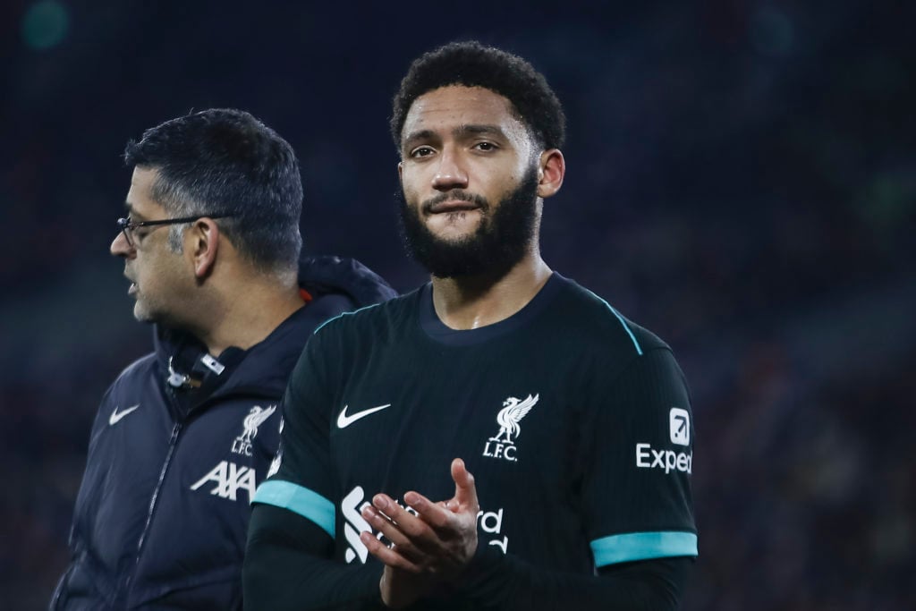 Joe Gomez of Liverpool leaves the pitch injured during the Premier League match between West Ham United and Liverpool at the London Stadium