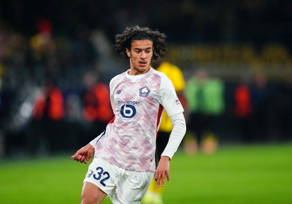 Ayyoub Bouaddi in Champions League action vs Borussia Dortmund.