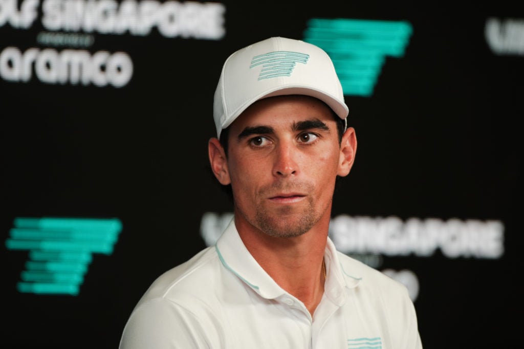 Joaquin Niemann speaks to the media ahead of LIV Golf Singapore
