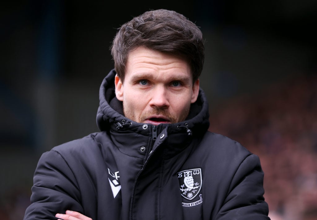 Danny Rohl watches on as manager of Sheffield Wednesday during a Championship match